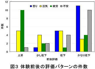 図3 体験前後の評価パターンの件数