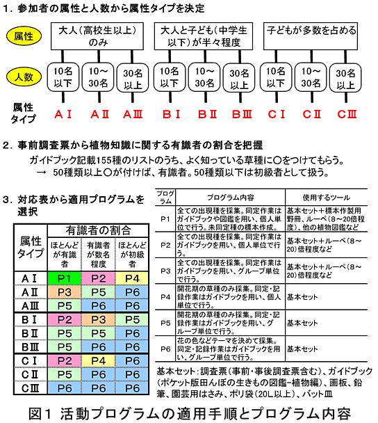 図1 活動プログラムの適用手順とプログラム内容