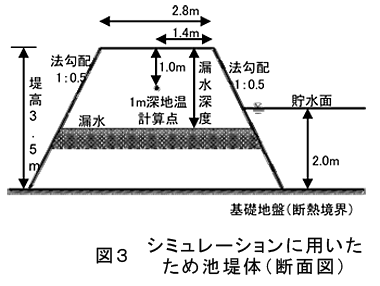 図3 シミュレーションに用いたため池堤体(断面図)