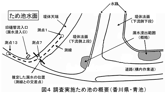 図4 調査実施ため池の概要(香川県・青池)