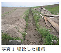 写真1 埋没した柵渠