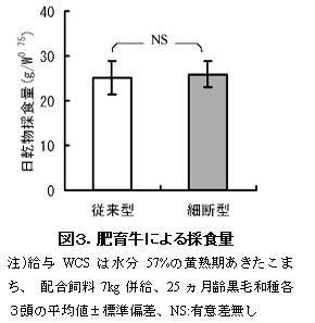 図3 肥育牛による採食量