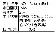 表1 モデルの主な前提条件