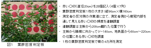 図1 葉群密度判定板