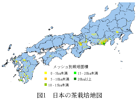 図1 日本の茶栽培地図