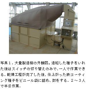 写真1.大量製造機の外観図。