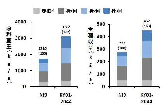 図2 多回株出し栽培での生産力 (伊江島) 