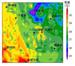 図6 夏季晴天日(2004年8月2日12時)の気温分布B