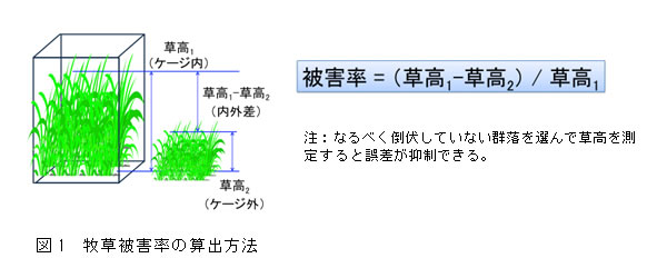 図1.牧草被害率の算出方法