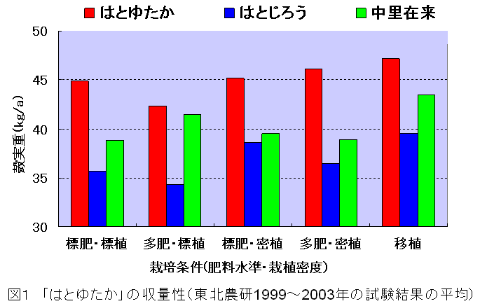 図1 「はとゆたか」の収量性