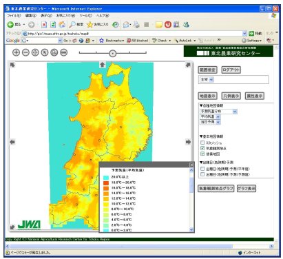 図3 気象予測データのマップ表示