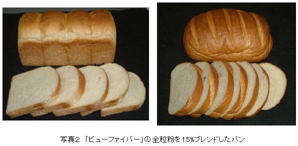 写真2「ビューファイバー」の全粒l粉を15%ブレンドしたパン