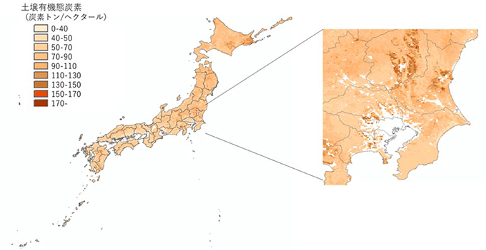 図1_土壌有機態炭素地図