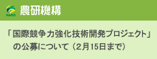 「国際競争力強化技術開発プロジェクト」の公募について