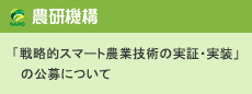 「戦略的スマート農業技術の実証・実装」の公募について